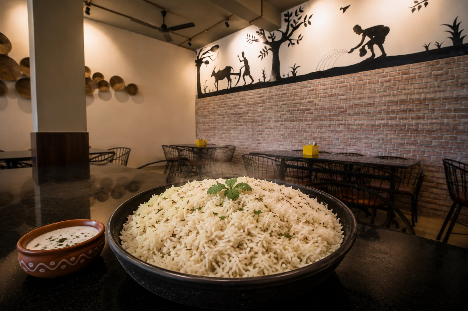 Steam Rice - Veg dish at The Farmer's Kitchen Shirwal